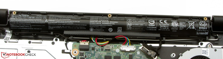 The battery has a capacity of 37 Wh