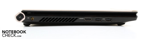 Left: Keyboard button, AC, HDMI, 2 USB 2.0s