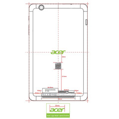 Acer Iconia One 8 label location FCC document