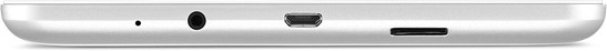 Upper edge: micro-SD card reader, micro-USB, combo audio (picture: Acer)