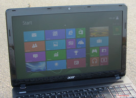 Acer's TravelMate P253-M outdoors.