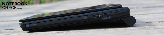 Right: DVD writer, USB 2.0, Ethernet, Kensington-Lock