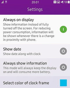 Always On Display app for Tizen-powered Samsung Z3 smartphone