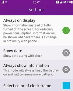 Always On Display app for Tizen-powered Samsung Z3 smartphone