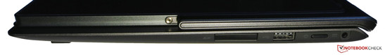 Right side: SD card reader, 1x USB 2.0, power button, AC power