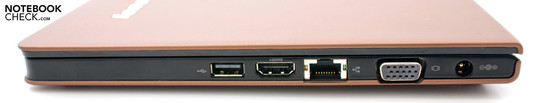 Right: USB 2.0, HDMI, RJ-45, VGA, power input