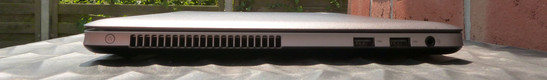 Right: Backup button, vent, 2x USB 2.0, combo jack