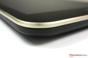 A plastic frame with a metallic design surrounds the 7-inch tablet.