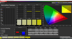 Saturation (sRGB): very good results