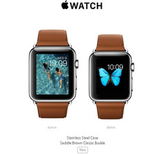 Apple Watch option with Saddle Brown Classic Buckle