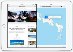 Apple iOS 9 split view feature on iPad tablet