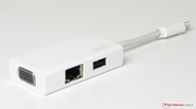 VGA, Fast-Ethernet and USB 2.0 are available via adaptor.