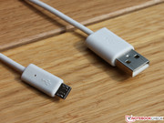 Accessories: The USB to mini-USB cable is used for recharging the keyboard.