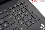 The numeric keypad is separated from the keyboard and is easy to reach.