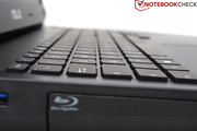 The chiclet keyboard has a convenient key height and a precise stroke.