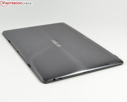 The back cover of the Asus TF701T is slightly rounded towards the edges.