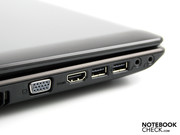 VGA (D-sub), HDMI (TVs, TFTs), USB and audio ports.