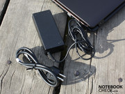 The power adapter is adequately designed for the laptop's maximum consumption of 78 watts.