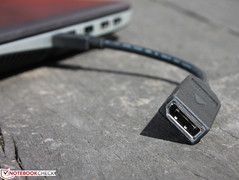 Mini DisplayPort-to-DisplayPort adapter is included