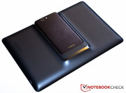 The back of the tablet has a docking port...