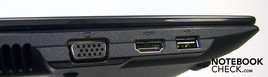 Left Side: VGA, HDMI, USB