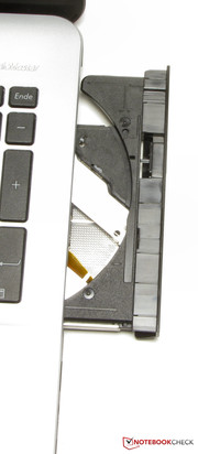 The DVD burner reads and writes all kinds of DVDs and CDs.