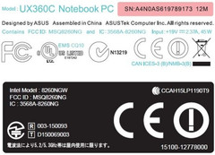 Asus Zenbook UX360C convertible FCC listing