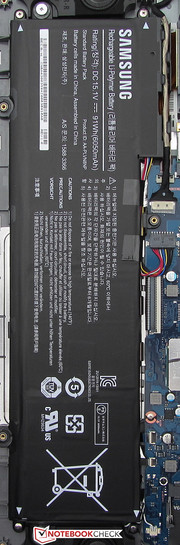 The battery is attached with four screws and could be replaced if needed.