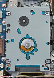 The hard drive is accessible and could be swapped out.