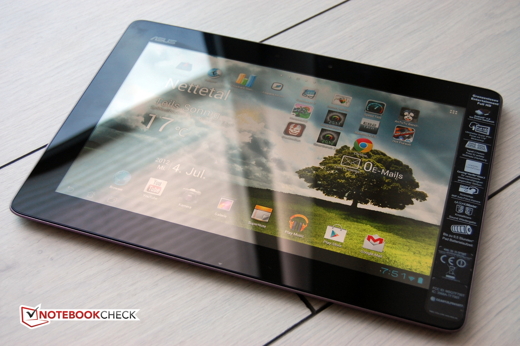 Review Asus Transformer Pad Infinity Tf700t Tablet Mid Notebookcheck Net Reviews
