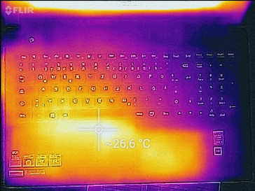 Temperature increase (idle) - top side