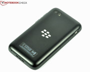 The sticker with the device information makes the BlackBerry Q5's back cover look cheap.