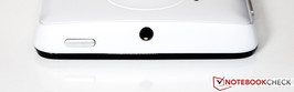 Top: Power button and 3.5 mm stereo jack