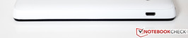 Left side: Micro USB port