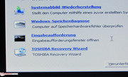 Toshiba integrated an easy entrance to the recovery system interface into the Windows 7 system repair functions.