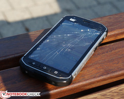 Screen damage after impact from waist height on a tiled floor