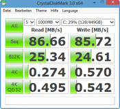 CrystalDiskMark 86 MB/s Seq. Read