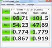 CDM: 99 MB/s Read AS3820TG-484G75nks @Toshiba MK7559GSXP