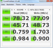 Crystal Disk Mark 78 MB/s read