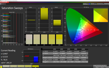 Saturation Sweeps (color temperature: standard; target color space: sRGB)