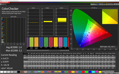 ColorChecker (sRGB): average DeltaE of 1.4 is very good, up to 3.1 is only visible for professionals.