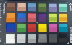 Screenshot of ColorChecker colors: Target colors are displayed in the lower half of each patch.
