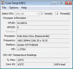 Stress Test: CoreTemp reports 102 degrees