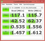 CrystalDiskBenchmark of the mechanical hard drive