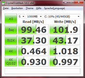 CrystalDiskMark results