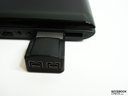 Pushed in ExpressCard/34 extensions protrude a bit more than usual from the slot
