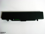 The battery has a practical status control display