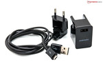 A modular USB PSU incl. cord and EU plugs
