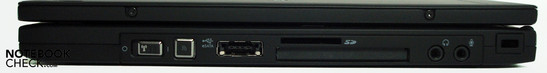 Right: Wireless slider, USB/eSATA, SD cardreader, ExpressCard/54, audio in/out, Kensington