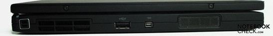 Left: "Pin garage", USB, Firewire, speakers